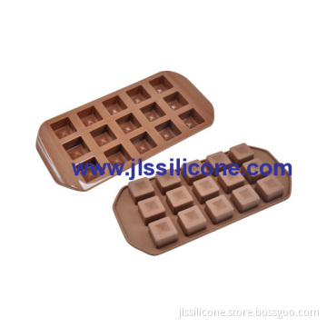 15 Cavities Silicone Chocolate Molds In Square Shape 